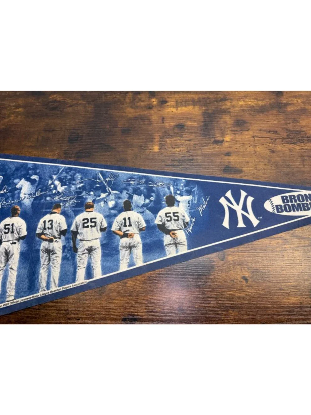 New York Yankees Bronx Bombers Vintage Felt Pennant 2004 MLB 29.5 inches